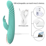Super Quiet Motor Rabbit G Spot Dildo Vibrator With 8 Vibration Modes, Silicone Clitoral Stimulator Adult Sex Toy For Women Couple Portable Handheld Rechargeable Blue