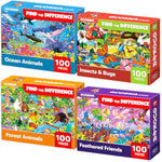 100 Piece Puzzles For Kids Ages 4-6 – 4 Puzzles For Kids Ages 6-8 – Search And Find Ocean And Forest Animals Kid Activities For 8-10 Yo – Toddler Learning Toy Game Gift For Boys And Girls 5-8