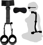 Adjustable BDSM Neck-to-Wrist Restraint Set with Collar & Blindfold for Couples