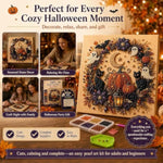 Halloween Pumpkin Cat Pearl Art Kit, 3D Diamond Craft for Adults & Fall Decor
