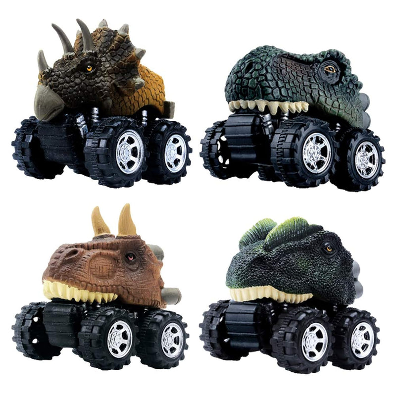 Pull Back Dinosaur Car Toys 4 Pack Dino Toys For 3 Year Old Boys And Toddle