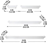 Floating Wall Shelves for Bedroom, Living Room, Bathroom, Kitchen, Nursery, Set of 4, White, 4 Count
