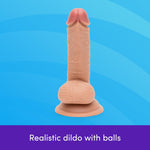 6 Inch Realistic Dildo Tan And Fresh Sex Toy & Body Wipes - Female Sex Toys Bundle