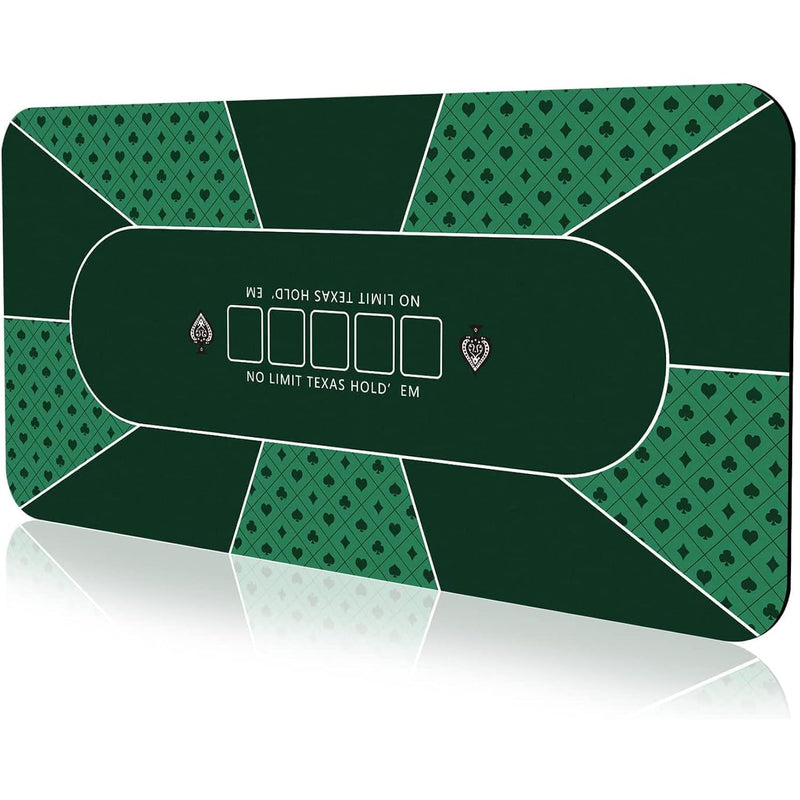 70 X 35 Inch Poker Mat, 8 Players Texas Hold'Em Poker Rubber Mat Poker Topp