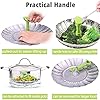 Vegetable Steamer Basket for Cooking Food, Stainless Steel Veggie Steam Basket for Pot, Folding Expandable Steaming Insert with Extendable Handle Fits Various Size Pot, 5.1" to 9"