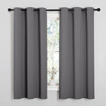 Thermal Insulated Grommet Blackout Curtains for Bedroom (2 Panels, W42 x L63 -Inch, Grey)