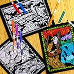 18 Pack Fuzzy Velvet Coloring Posters, National Parks Edition, Arts & Crafts for All Ages