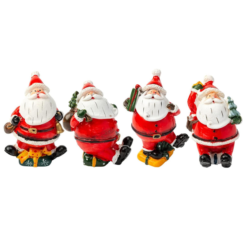 Christmas Miniature Figurines, 4Pcs Mini Christmas Santa Claus Ornaments Chris