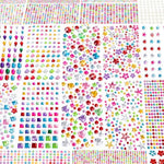 6124 Pcs Self-Adhesive Gem Stickers, Acrylic Rhinestones for Face & DIY Crafts