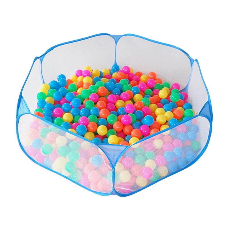 Portable Cute Blue Hexagon Children Ball Pit, Indoor And Outdoor Easy Folding