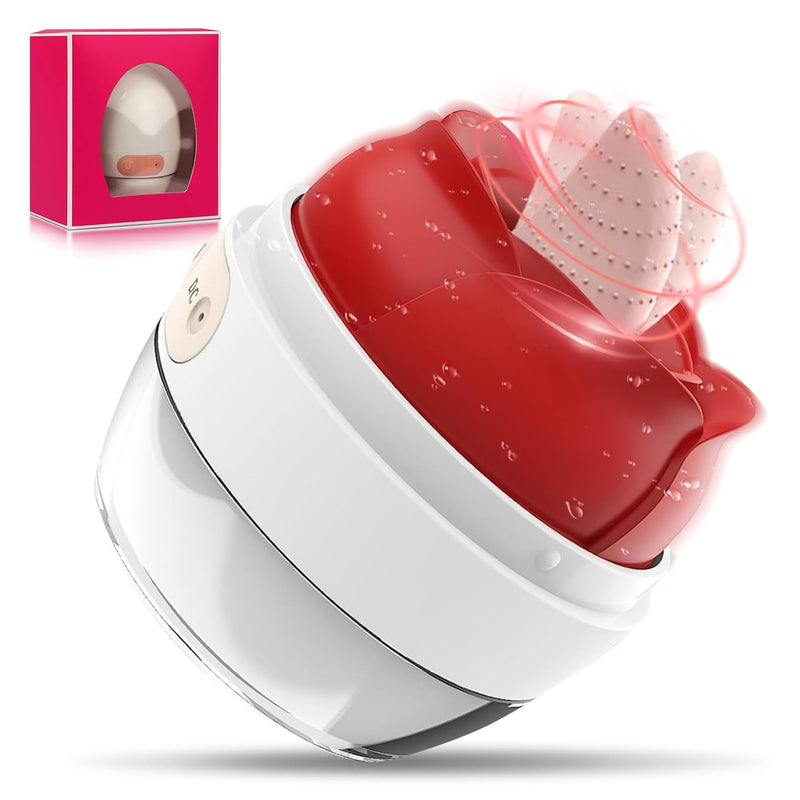 Clitoral Licking Stimulator For Women, Rose Vibrator Adult Sex Toy With 10 Tongue Licking Modes, Female Mini Clitoris Nipple Vibrator For Her Pleasure