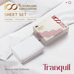 800-Thread-Count 100% Pure Cotton Sheets - Hotel Style Egyptian Feel White King Size Bed Sheets, Long Staple Cotton, Sateen Weave For Soft Feel, Fits Mattress Upto 18'' Deep Pocket