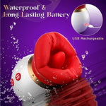 Vibrator Adult Sex Toys For Women Rose 3In1 Mouth-Shaped Sucking Vibrator, 10 Tongue Licking 3 Sucking Nipples Anal Clit Sucker Vibrater, G Spot Vibrators Powerful Clitoral Stimulator Couples Sex Toys