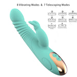 Super Quiet Motor Rabbit G Spot Dildo Vibrator With 8 Vibration Modes, Silicone Clitoral Stimulator Adult Sex Toy For Women Couple Portable Handheld Rechargeable Blue