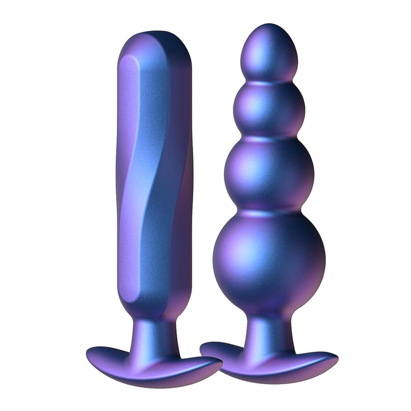 4.7 Inch Anal Beads Butt Plug Adult Sex Toy, Thick Silicone Anal Plug Training Toy, Flexible G-Spot Or Anal Stimulator, Blue-Purple Gradient Anal Toys For Men Women Couples