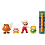 Nintendo Lava Castle 2.5" Figure Diorama Play Set, Includes: Fire Mario, Spiny, & Para Goomba, Mechanical Spinning Fireballs, Block & Fire Flower