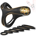 Vibrating Cock Ring Set With 6 Silicone Penis Rings – Tri-Ring Design For Harder, Longer-Lasting Erections, Clitoral Stimulator For Couples, Waterproof, Quiet & Powerful Men'S Sex Toy