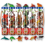 6 PACK Small Animal Figures Toys, 78 Pieces Realistic Mini Dinosaur Insect Sea Farm Reptile Wild Jungle Zoo Plastic Little Creatures Playset, Cake Topper Party Favors for Kids, Toddlers