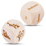 2Pcs Wooden Sex Dice, Positions Sex Game Dice, Valentines Day Gifts For Adults Men Husband, Valentines Dices Gift For Adults Male, Funny Naughty Gifts For Husband Wife, Wood Bride To Be Gift