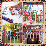 36 Set 4th of July Patriotic Star Ornament Craft Kit with Pom Poms & Foam Stickers