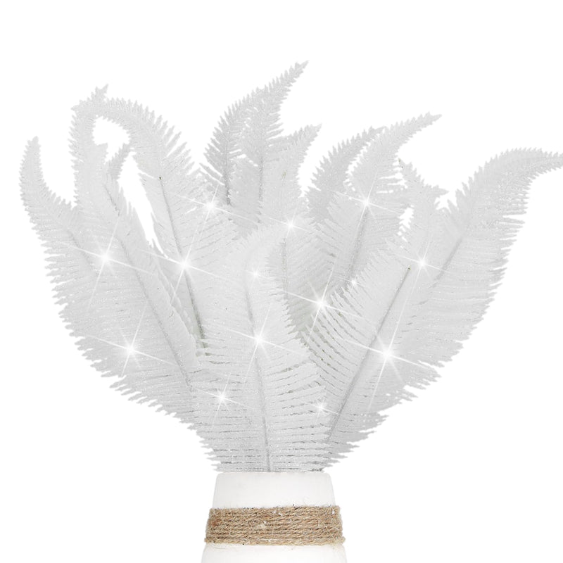 20 Pieces Artificial Christmas Glitter Leaves Branches Sparkly Fake Leaf Spray
