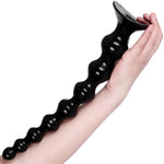 13.85Inch Long Anal Beads Butt Plug - Long Anal Plug With 8 Gradual Large Beads - Soft Flexible Long Anal Plug With Strong Suction Cup - Adult Long Anal Sex Toy For Men Women Deep Stimulation (L)