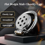Stainless Steel Chastity Cage With Heart-Shaped Ventilation Holes Design, Flat Male Cock Cage Adult Sex Toy, Light And Durable, Chastity Cock Suitable For Men And Couples To Use (45Mm)