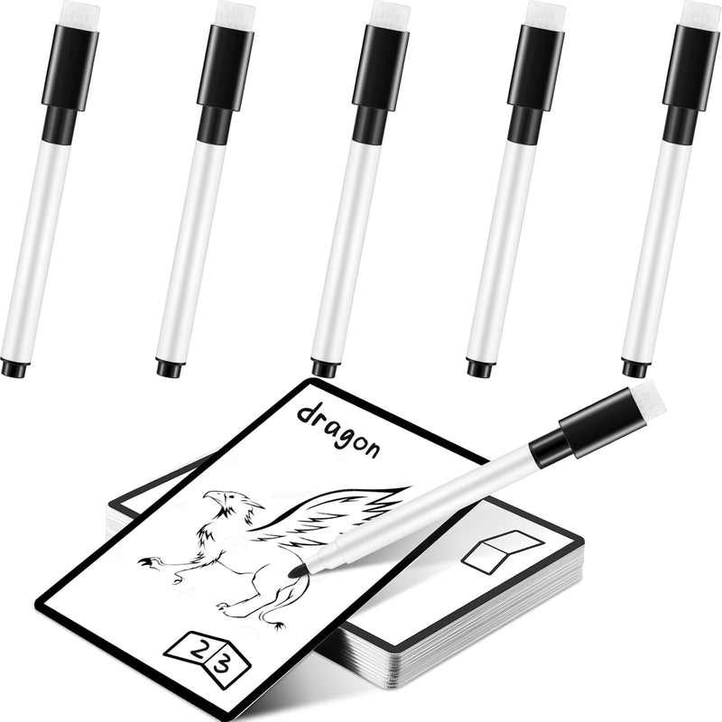 50 Pcs Multifunctional Tokens Dry Erase Cards Reusable Cards Blank Playing