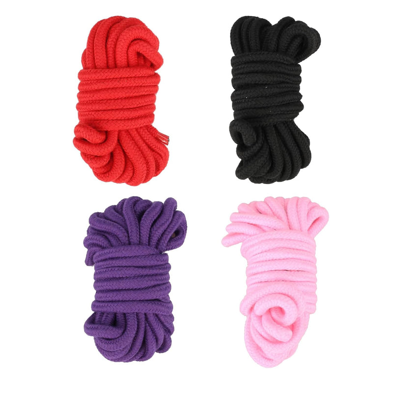 4 Pcs Set Bondage Ropes (Each Rope 5M), Comfortable Cotton Bdsm Ropes For Couples, 4 Colors Restraints Bundle For Bedroom Play, Sm Sex Toys Flirt For Women Men Extreme Love (4 X 5M)