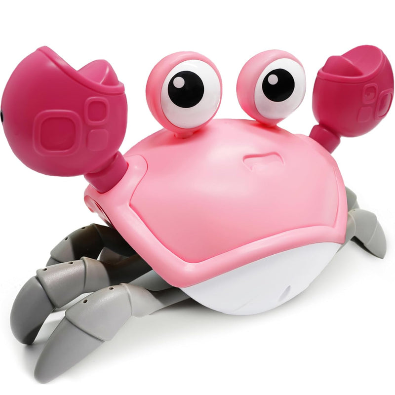 Walking Crab Baby Toy, Toddler Crawling Tummy Time Crab With Music, Interac