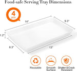 4 pcs Serving Tray for Entertaining, Serving Platters for Snacks, Fruit, Cookies, Dessert, Reusable Plastic Trays for Serving Food and Pantry Organization in Kitchen & for Parties