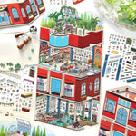 4 Pcs 3D Sticker Scene Books, DIY Room Building Craft Kit for Adults & Teens