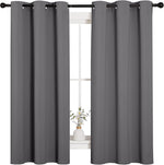 Thermal Insulated Grommet Blackout Curtains for Bedroom (2 Panels, W42 x L63 -Inch, Grey)