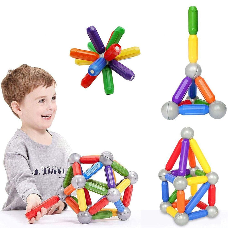 46 Pcs Magnetic Balls And Rods Set, Magnet Building Sticks Set, Building Bl