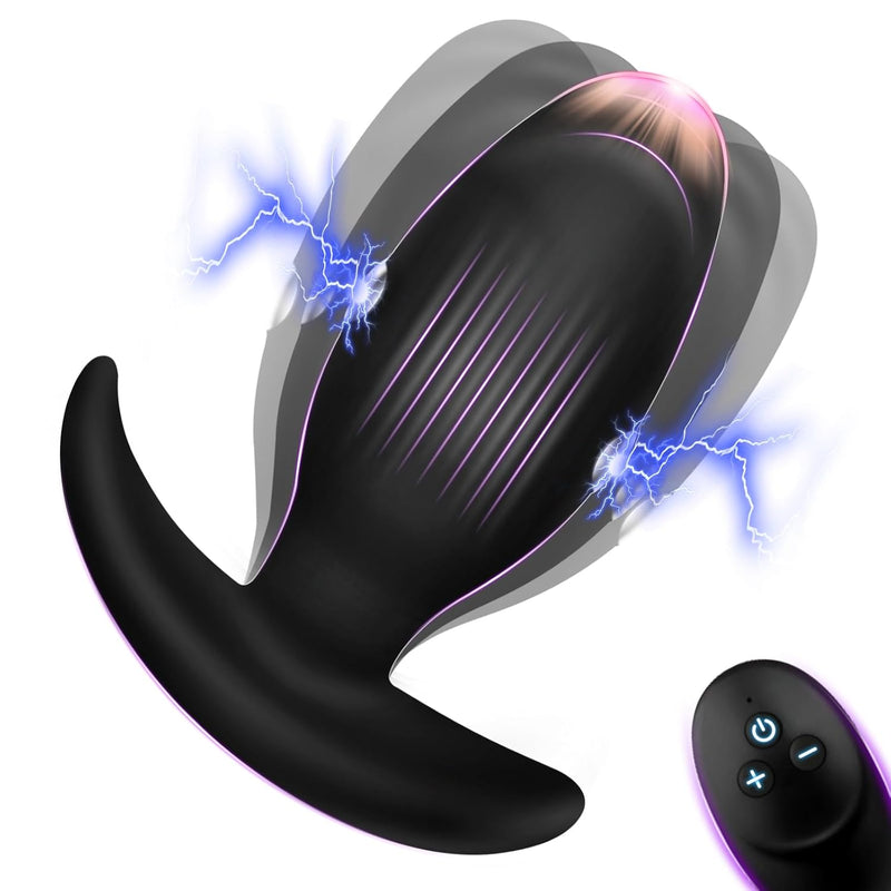 Electric Shock Anal Vibrator Prostate Stimulator Vibrating Anal Plug With 7 Powerful Vibrations 7 Electric Shock Pulse Modes, Anus Massager G-Spot Anal Sex Toy For Men, Women