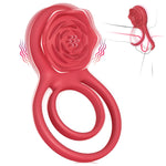 Vibrating Cock Ring Rose Clitoral Stimulator 7 Vibrations for Couples