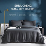 Bed Sheet Set Microfiber 1800 Threads Egyptian Super Soft Sheets 16-Inch Deep Pocket - Hypoallergenic - 6 Piece (Dark Grey, Queen)