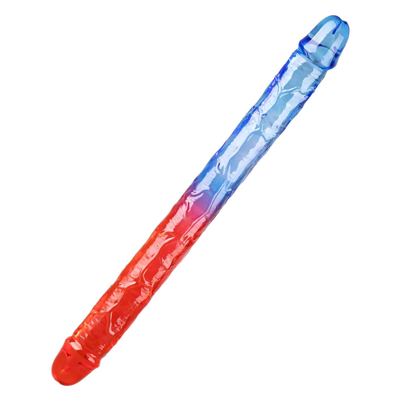 15 Inch Double Ended Realistic Dildo Anal Long Soft Dildos For Lesbian, Anal Butt Plug Flexible Gradient Jelly Sex Toys Dildos For Men Women Couple