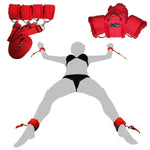 Bed Restraints For Sex Wrist Ankle Cuffs With Adjustable Straps For Bondage And Bdsm (Furry) - Red By Happynhealthy