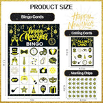 New Year Bingo, 24 Players Happy New Year Bingo Cards New Years Eve Party Bingo Cards For School Classroom Office Family Activities New Years Party Supplies