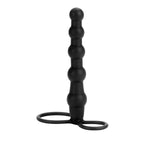 Novelties Silicone Love Rider Beaded Dual Penetrator, Black, 0.12 Pound