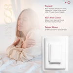 800-Thread-Count 100% Pure Cotton Sheets - Hotel Style Egyptian Feel White King Size Bed Sheets, Long Staple Cotton, Sateen Weave For Soft Feel, Fits Mattress Upto 18'' Deep Pocket