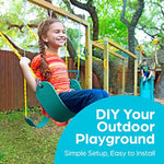 Swing Sets For Backyard, Monkey Bars & Swingset Accessories - Set Includes 18" Trapeze Swing Bar & 48" Heavy Duty Chain With Locking Carabiners - Outdoor Play Equipment (Green)