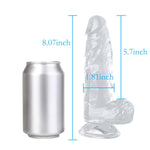 Clear Realistic Dildo, Transparent Soft Penis Feels Like Skin, G-Spot Dildo For Women, Classic Anal Dildo With Strong Suction Cup For Hand Free Play (L)