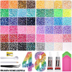 48 Colors 3mm Flatback Resin Jelly Rhinestones, 48000 Pcs