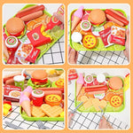 Pretend Food Toy Set For Kid Kitchen, Fake Food Plastic Burgers Sandwich Toys Pretend Preschool Role Play Kitchen Restaurant Sets Christmas Birthday Gift For Girls Boys