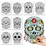 32 Pcs Day of The Dead Coloring Posters Crafts Sugar Skull to Paint Paper Coloring Poster