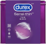 Sensi-Thin Ultra-Thin Condoms β 58 Count Box for Enhanced Comfort & Sensation