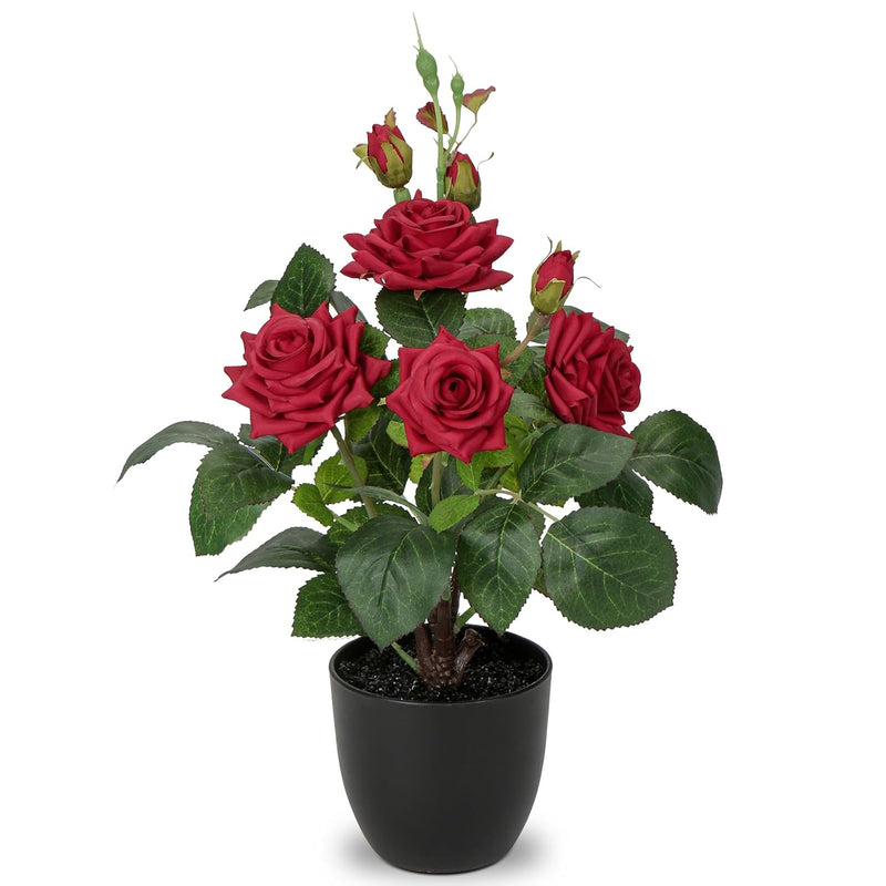 Artificial Plants & Flowers In Vase Red Roses Artificial Flowers Potted Plant