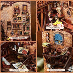 Miniature Book Nook DIY Kit with LED Lighting, Art Nouveau Style